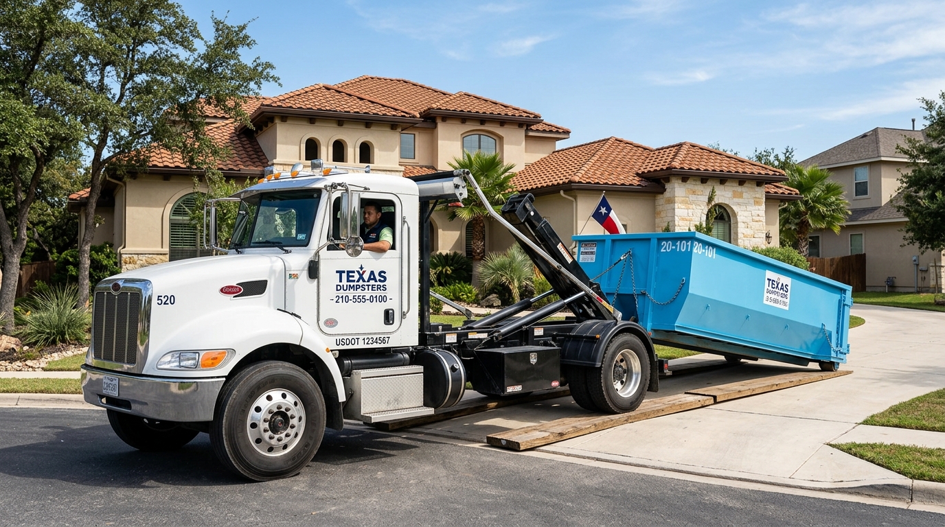 CoastalGuard Driveway Protection Boards under Roll Off Dumpster